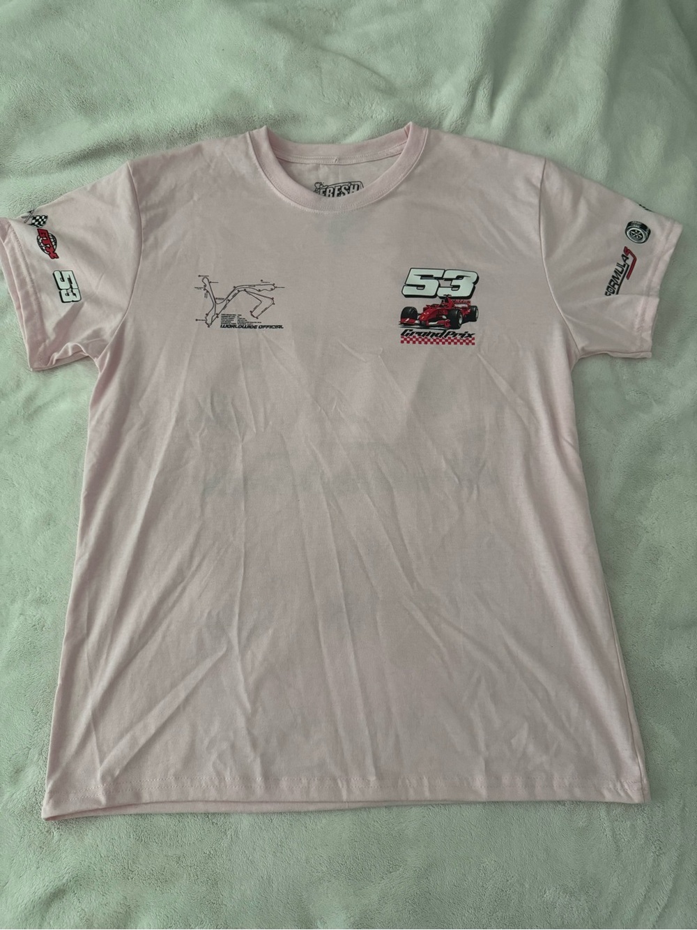 Men's Pink Graphic Racing T-Shirt